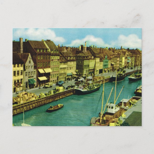 Replica Vintage  Denmark, Fishing boats Copenhagen Postcard (Front)
