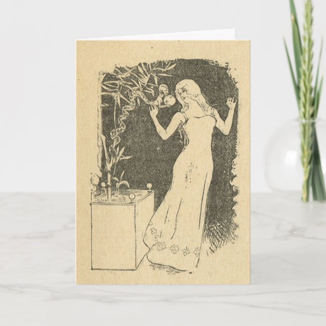 Replica Vintage French image, Temptation Holiday Card (Front)