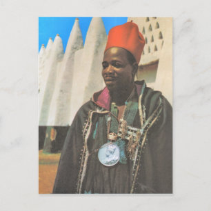 Replica  Vintage Ghana, tribal chief Postcard
