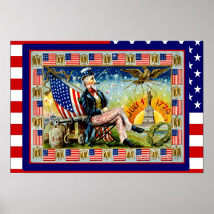 Replica Vintage image, 4th July" Poster