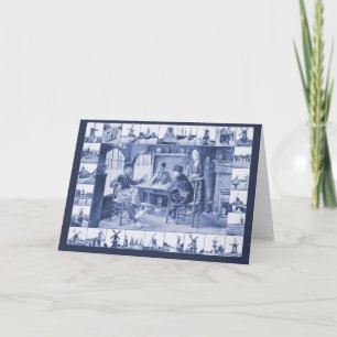Replica Vintage image, Blue Delft Dutch life Card