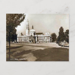 Replica Vintage Image, Cardiff, City Hall Postcard