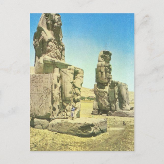 Replica  Vintage image, Egypt, Colossos of Memnon, Postcard (Front)