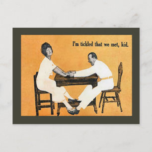 Replica Vintage postcard, I'm tickled we met, kid Postcard