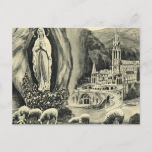 Replica Vintage Postcard Lourdes, 1895 Pilgrimage