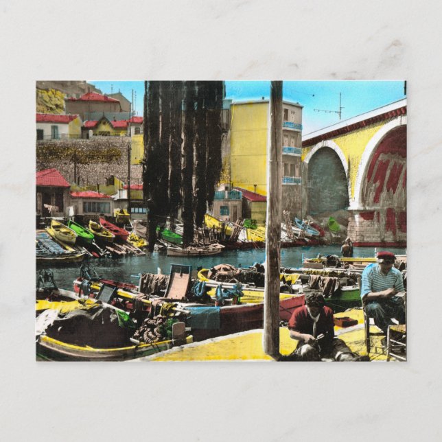 Replica Vintage  postcard, Marseille, Fishermans Q Postcard (Front)