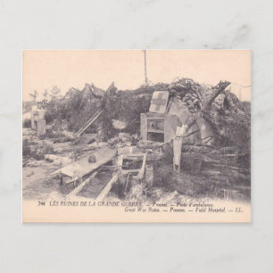 Replica Vintage Remains of a field hospital Postcard