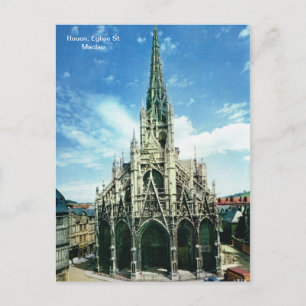 Replica vintage, Rouen, Eglise St Maclau Postcard