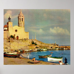 Replica Vintage Spain,  Sitges waterfront Poster