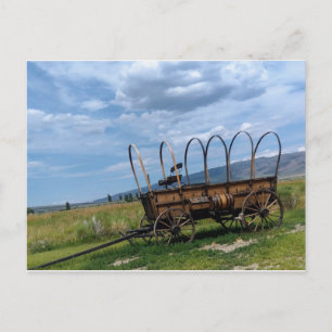 Replica wagon at City of Rocks, Idaho Postcard