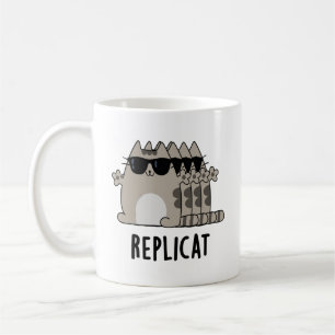 Replicat Funny Replicated Cat Pun  Coffee Mug