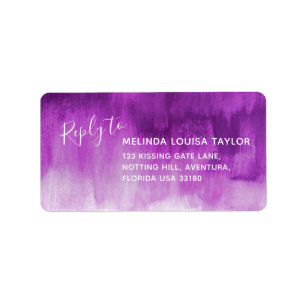 Reply mauve abstract art wedding address labels
