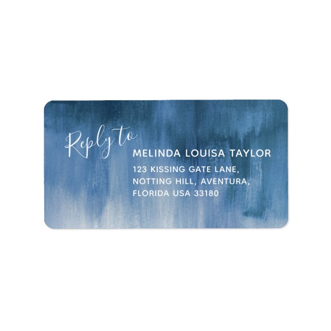 Reply modern abstract art wedding address labels (Front)