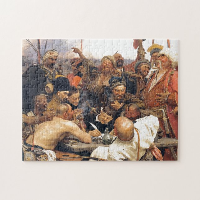 Reply of the Ukrainian Kozaky/Cossacks by Repin Jigsaw Puzzle (Horizontal)