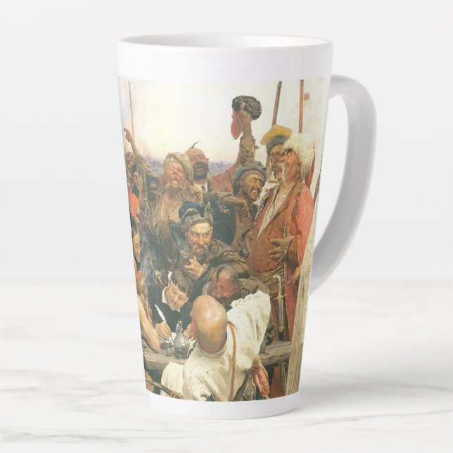 Reply of the Zaporozhian Cossacks-Ilya Repin Latte Mug (Right Angle)