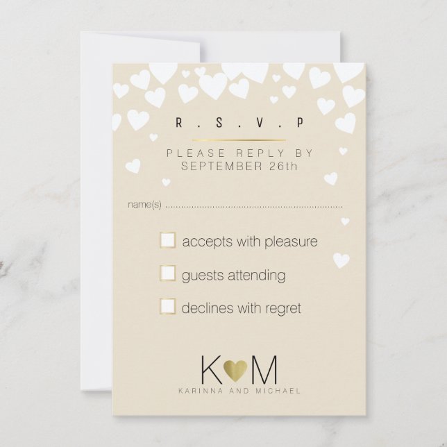 reply, respond rsvp elegant, romantic love wedding invitation (Front)