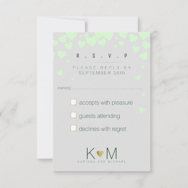 reply respond rsvp . romantic love wedding (Front)