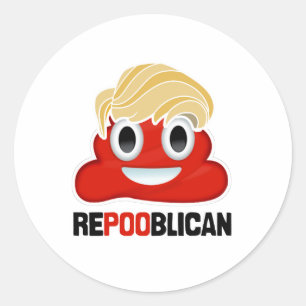 REPOOBLICAN EMOJI - -  CLASSIC ROUND STICKER