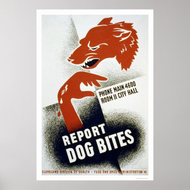Report Dog Bites 1941 WPA Poster (Front)