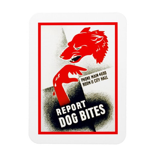 Report Dog Bites Magnet (Vertical)