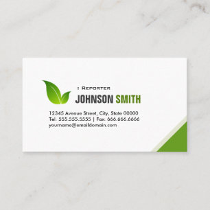 Reporter - Elegant Modern Green Business Card