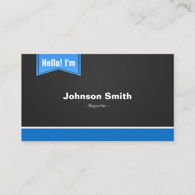 Reporter - Hello Contact Me Business Card (Front)