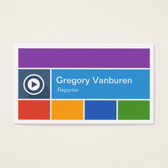 Reporter - Modern Flat Metro Style Business Card