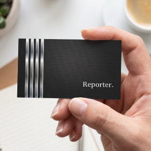 Reporter Professional Black Silver Business Card