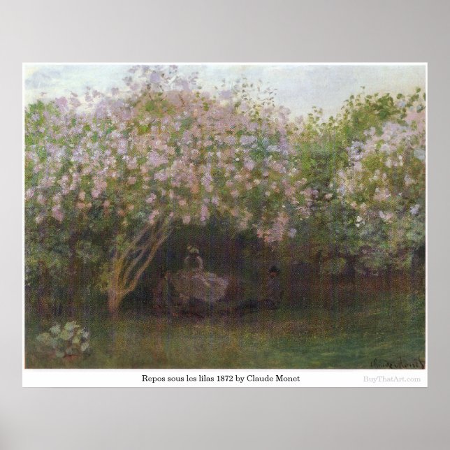 Repos sous les lilas 1872 by Claude Monet Poster (Front)