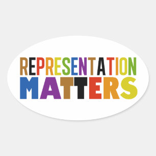 Representation Matters Rainbow Diversity Oval Sticker