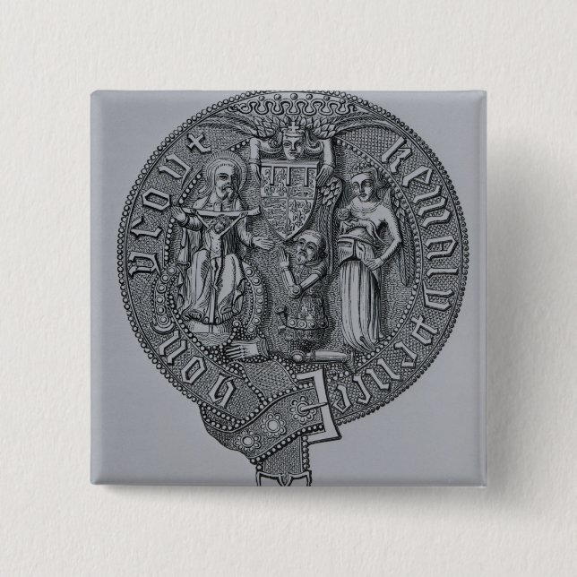 Representation of Edward the Black Prince 15 Cm Square Badge (Front)