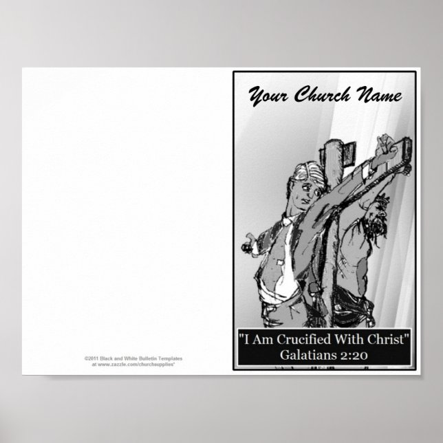 Reprintable Church Bulletin Master Template Poster (Front)