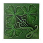 Repro Antique Minton Lucky Green Shamrocks Tile<br><div class="desc">An early art nouveau majolica tile reproduced from a tile in our collection. Three shamrocks in Irish Green are the perfect way to wish someone luck, celebrate St. Patrick's Day (when everyone is Irish!) or use as a wall or backsplash tile or even a trivet, coaster, or simply a decorative...</div>