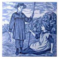 Repro Antique Wedgwood Blue Calendar Series June