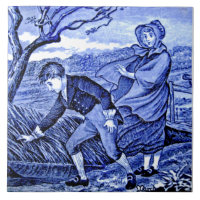 Repro Antique Wedgwood Blue Calendar Series March