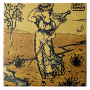 Repro Art Nouveau Modern Little Bo Peep Sketch Tile