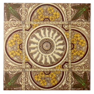 Repro c.1885 Malkin Sunflower Eastlake Aesthetic Tile