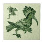 Repro De Morgan Green Hoopoe Bird Ceramic Tile<br><div class="desc">William De Morgan (1839-1917) was an important Arts & Crafts movement artist and was the head of tile production at William Morris's studio from 1863 to 1872. See our media section for a picture of how this green hoopoe bird and snark tile looks in combination with other De Morgan tiles....</div>