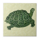 Repro De Morgan Green Tortoise Turtle Ceramic Tile<br><div class="desc">De Morgan was an important Arts & Crafts movement artist and was the head of tile production at William Morris's studio from 1863 to 1872. See our media section for a picture of how this green turtle or, more accurately, giant tortoise tile from the 1880s looks in combination with other...</div>
