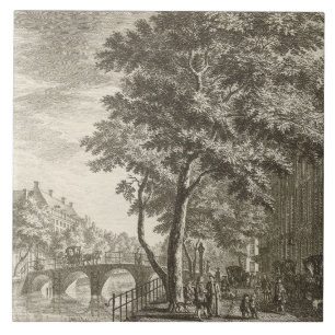 Repro Delft Tile Amsterdam Street Scene