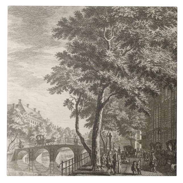 Repro Delft Tile Amsterdam Street Scene (Front)