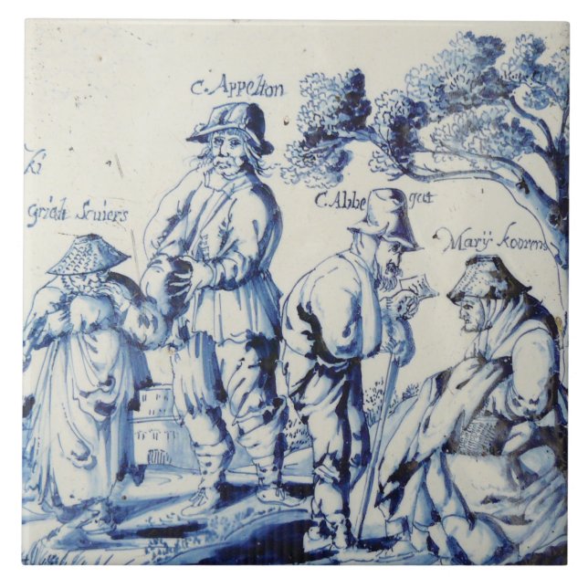 Repro Delft Tile Blue Les Gueux (Front)