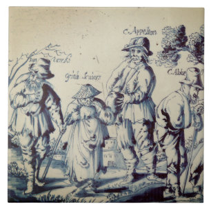 Repro Delft Tile Les Gueux Antique