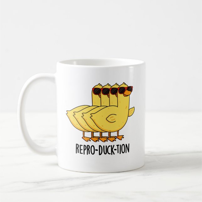 Repro-duck-tion Funny Animal Duck Pun  Coffee Mug (Left)