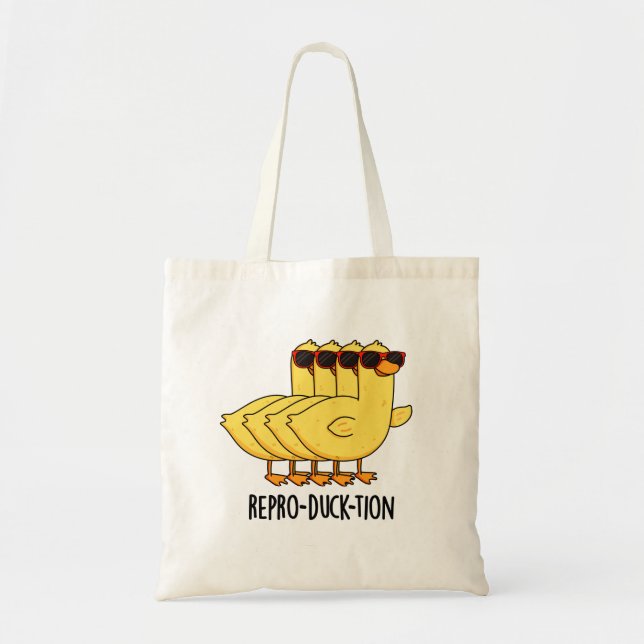 Repro-duck-tion Funny Animal Duck Pun Tote Bag (Front)