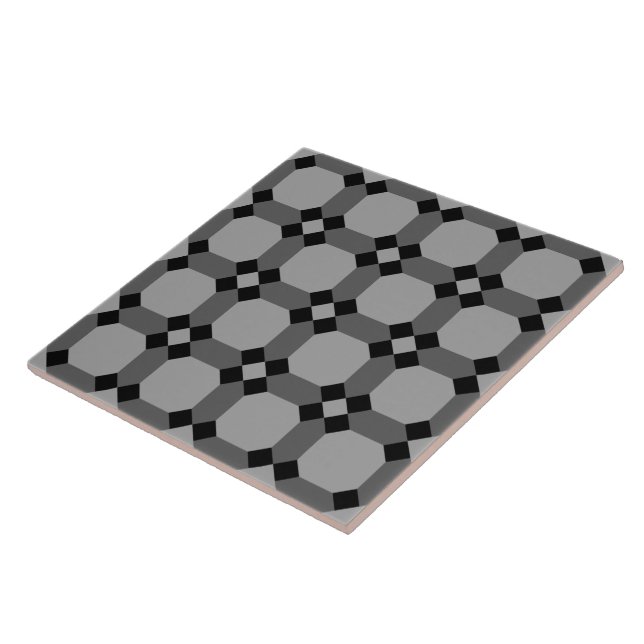 Repro Geometric Azulejos Mosaic Grey Tile (Side)