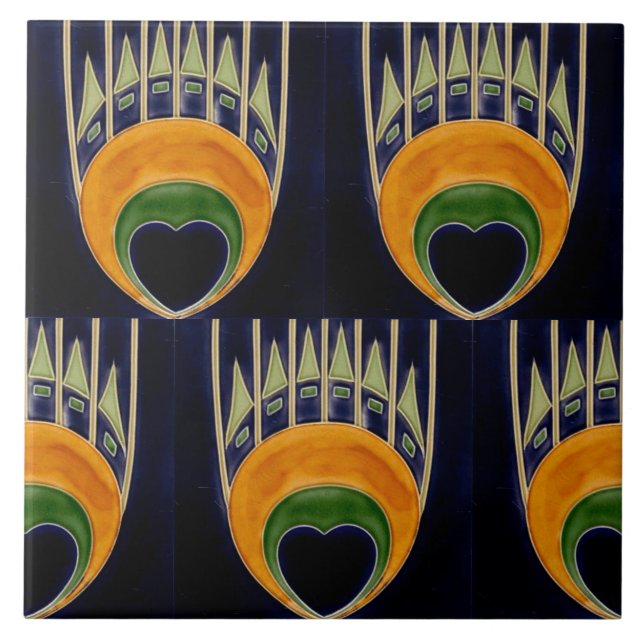 Repro German Art Nouveau Jugendstil Frieze Border Tile (Front)