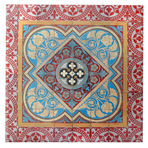 Repro German Geometric Art Nouveau Jugendstil  Tile