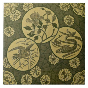 Repro Green Aesthetic Anglo Japonesque Tile