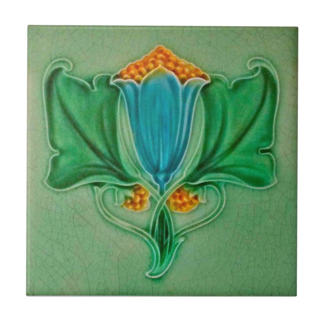 Repro Pilkington Art Nouveau Floral Tile (Front)